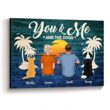 You & Me And The Dogs - Personalized Customized Canvas - Gift For Dog Lovers, Couples