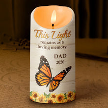 Butterflies And Sunflowers - Personalized Candle LED Light - Memorial Gifts For Family Members