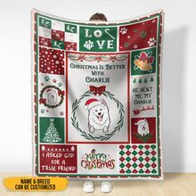 Personalized Custom Fleece Flannel Blanket Christmas Blanket Gifts For Pet Lovers