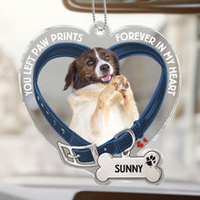 You Left Paw Prints Memorial Pet - Customized Personalized Car Ornament - Gifts For Dog Lovers