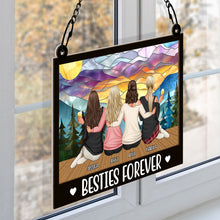 Besties Forever - Personalized Acrylic Window Suncatcher Ornament - Gift For Besties, Sisters