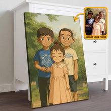 Animated Family Photo Ghibli Style Vertical - Turn Your Family Members Into Ghibli Characters - Gift For Family Members, Siblings