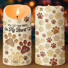 You Left Paw Prints On Our Hearts - Personalized Candle LED Light - Sympathy Gift For Pet Owners, Pet Lovers