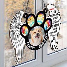 Custom Photo The Moment Your Heart Stopped Memorial - Personalized Acrylic Window Suncatcher Ornament - Gift For Memorial