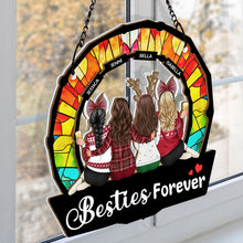 Bestie Forever - Customized Personalized Window Suncatcher Ornament - Christmas Gift For Bestie Best Friend