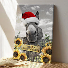 Funny Donkey Hello Sweet Cheeks - Christmas Canvas - Gifts For Friends Bathroom, Living Room Decor Framed  Canvas Wall Art