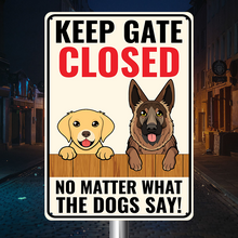 Keep Gate Closed Warning Metal Sign - Personality Customized Metal Sign - Yard Garden Sign