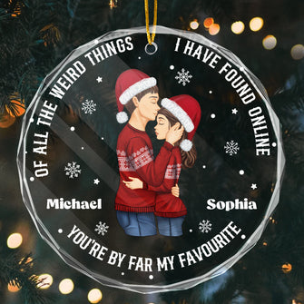 You Are By Far My Favorite - Customized Glass Ornament - Christmas Gift For Couple Husband Wife