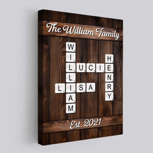 Crossword Custom Family Name - Personalized Customized Canvas - Gift For Family Members