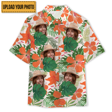 Custom Photo - Interesting Cut Head Photo Flower Theme Summer Hawaii - Customized Gift - Personality Customized Hawaiian shirt