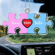 The Perfect Piece  - Personalized Customized Car Ornament - Gift For Couples, Friends