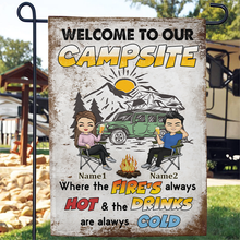 Welcome To Our Campsite Camping Gift For Campers Personalized Custom Flag