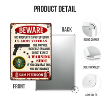 Military Themed Beware Warning Sign - Personality Customized Metal Sign