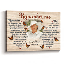 Remember Me Canvas Wall Art - Personalized Customized Canvas - Memorial Gift For Family Members