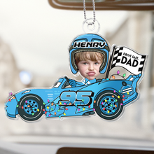 Drive Safe Daddy Custom Face - Customized Personalized Acrylics Car Ornament - Gift For Family Members, For Kids