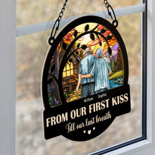 From Our First Kiss - Customized Personalized Window Suncatcher Ornament - Gift For Couple Husband Wife