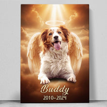 Pet Loss, Deceased Loved One With Halo & Wings Heaven - Personalized Customized Canvas - Memorial Gift For Family Members