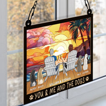 You And Me And The Dogs - Personalized Acrylic Window Suncatcher Ornament - Gift For Husband Wife Dog Lovers