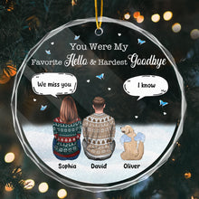 You Were My Favorite Hello - Personalized Glass Ornament - Gift For Pet Loss , Dog Mom, Dog Dad, Dog Lover