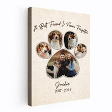 Custom Pet Photo A Best Friend Is Never Forgetten - Customized Personalized Canvas - Gift For Pet Dog Memorial Loss Gift