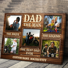 Motorcycle Lover The Legend  - Custom Photo Personalized Canvas Prints Gifts For Dad, Bikers