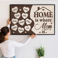 Home Is Where Mom Is - Personalized Customized Canvas - Gift For Family Members