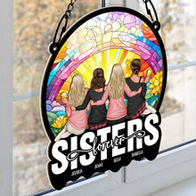 Besties Forever - Personalized Acrylic Window Suncatcher Ornament - Gift For Sisters Besties