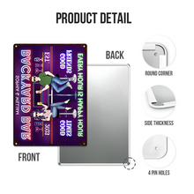 Backyard Bar Every Hour Is Happy Hour Gift For Couples Personalized Custom Metal Sign