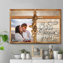 God Gave Me You - Custom Photo Gifts For Couple, Gift Personalized Custom Framed Canvas Wall Art