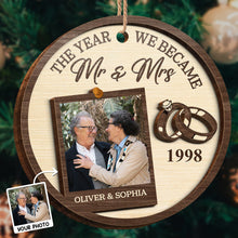 Custom Photo The Year We Became Our - Customized Personalized 2-Layered Wooden Ornament - Christmas Gift For Couple Love