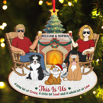 This Is Us - Personalized Wooden Cutout Ornament - Gift For Family, Couples, Husband, Wife, Pet Lovers