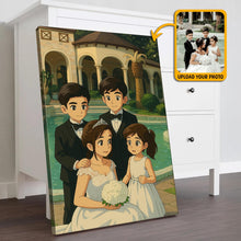 Animated Family Photo Vertical Ghibli Style - Turn Your Photo To Ghibli Character - Gift For Family Members, Siblings
