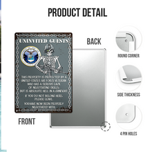 Uninvited Guests This Property Is Protected By A Veteran Personalized Custom Metal Sign