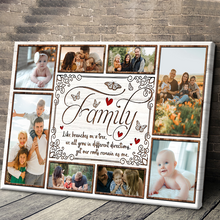 Tree Photo Collage, Family Like Branches On A Tree - Custom Photo Canvas Prints Gifts For Family