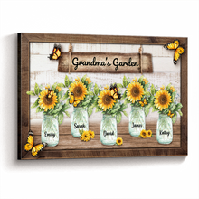 Grandma's Sunflowers Garden - Personalized Customized Canvas - Gift For Family Members