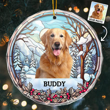 Custom Photo Christmas Memorial Family Dog Cat - Customized Personalized Glass Ornament - Gift For Christmas