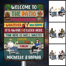 Patio Grilling Proudly Serving Whatever You Bring Gift For Couples Personalized Custom Metal Sign