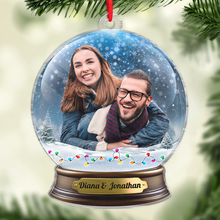 Custom Photo Couple Snow Globe - Personalized Custom Acrylic Ornament - Christmas Gift For Couple