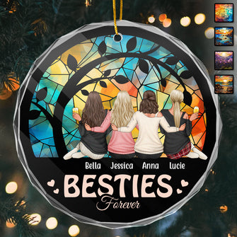 Life Is Better With Besties - Personalized Custom Glass Ornament - Gift For Besties, Sisters, BFF