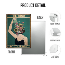 Artistic Portrait Watering Flowers -  Personalized Custom Metal Sign