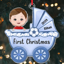 Baby's First Christmas, Baby Carriage - Personality Customized Ornament - Gift For Baby