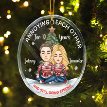 My Favorite Place Is Next To You - Customized Personalized Glass Ornament - Christmas Gift For Couple Husband Wife