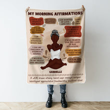 Yoga Girl Morning Affirmations - Gift For Yourself, Gift For Women - Personalized Fleece Blanket