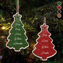 Family Names Christmas Tree - Personalized 2-Layered Wooden Ornament - Gifts For Family