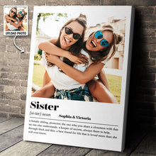 Custom Photo Sister Meaning - Customized Personalized Canvas - Sister Gift For Family Member