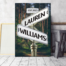 Forest Street Sign - Personalized Custom Framed Canvas Wall Art - Gift For Couple