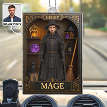 Custom Photo Witchy Halloween Figure Style - Personalized Acrylic Car Ornament - Special Gift For Family Members, Friends , Couples