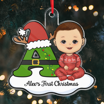 Baby First Christmas - Customized Personalized Acrylic Ornament - Christmas Gift For Couple Husband Wife