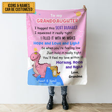 Personalized Custom Blanket Granddaughter Dinosaur Blanket Gifts For Granddaughter Birthday Gifts