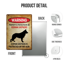 Property Is Protected By A German Shepherd - Personalized Custom Metal Sign